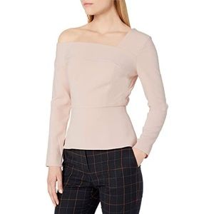 BCBGMAXAZRIA Womens Peplum Top in bare pink